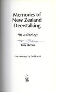 Memories of New Zealand Deerstalking: An Anthology | Tony Orman | Signed Second Hand Book