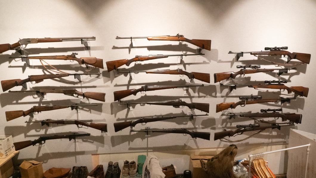 Gun Room Feature Wall - Historical Firearms (Right) | $5,000 | NZ Hunting and Shooting Museum