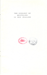 The Ecology of Mustelids in New Zealand | New Zealand Department of Scientific and Industrial Research | Second Hand Book